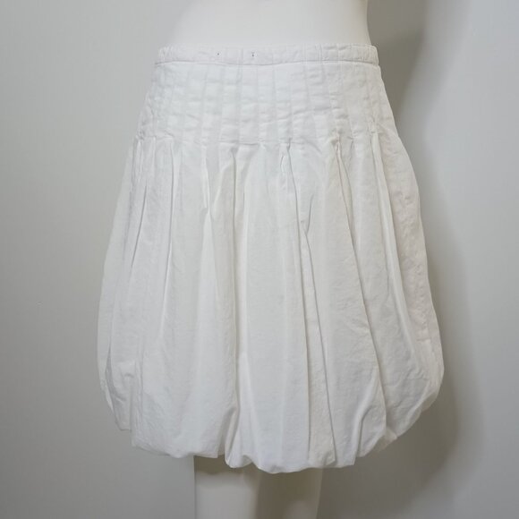 Sele White M Bubble Skirt A Line Pleated Zip - Picture 6 of 9